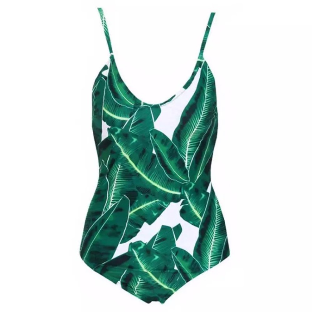 Palm Print One Piece Swimsuit
